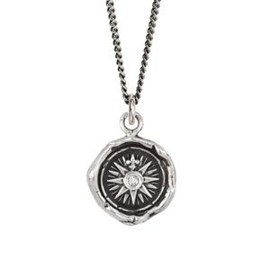 Pyrrha Diamond Set Sterling Silver Direction Charm